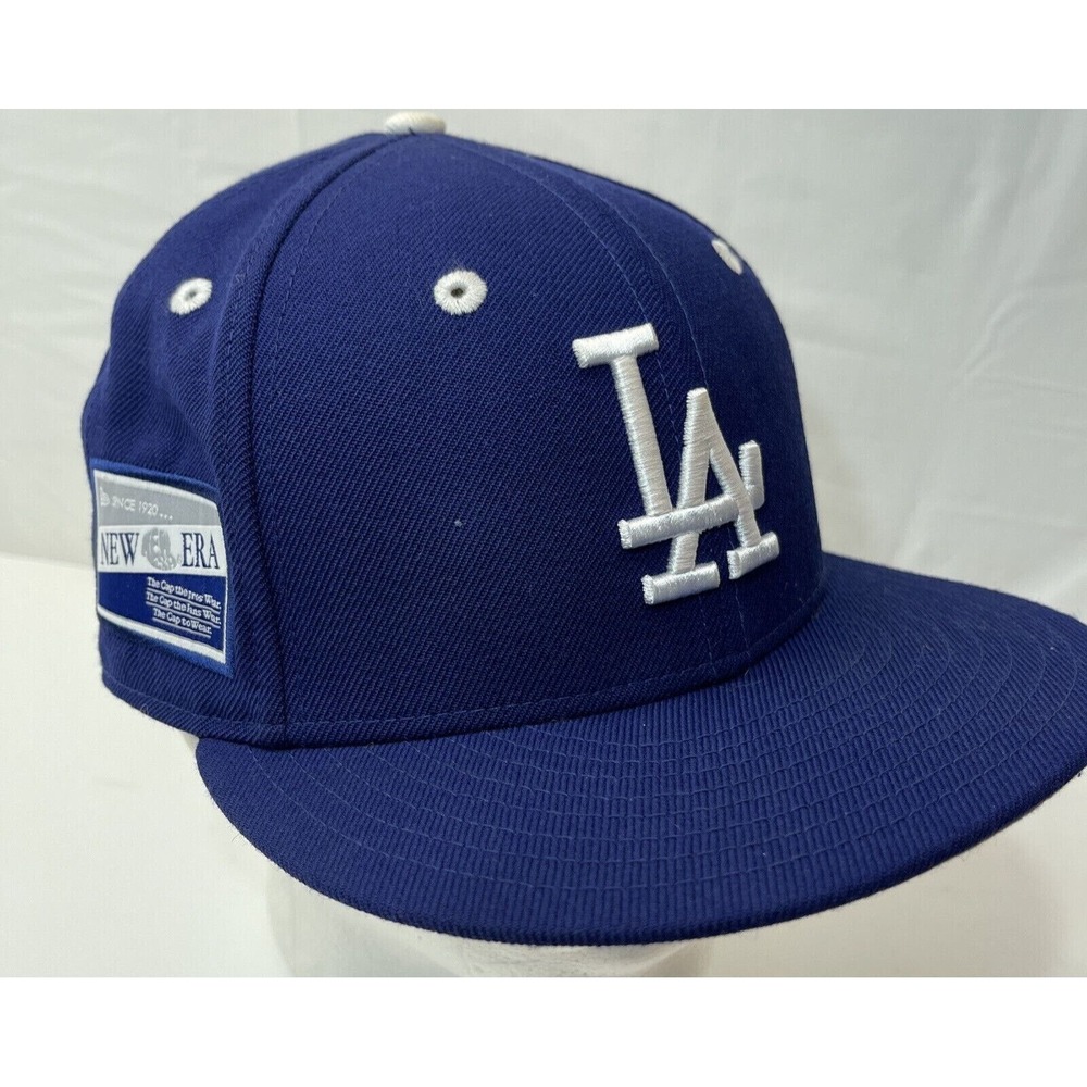 LA Dodgers Hat 100th Anniversary New Era Fitted Men 7 5/8 Wool GOLD LINED Rare